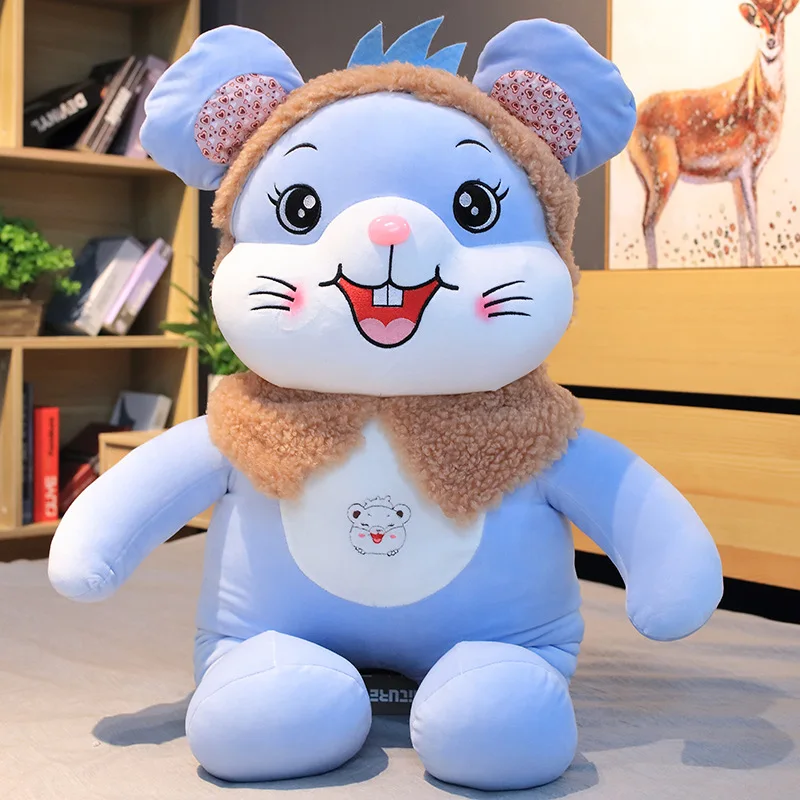 blue rat Милая крыса Медведь Кролик три Братья плюшевые игрушки мягкие животные мягкие кролик кукла игрушки для малышей, детей Подарки для девочек на день рождения игрушки для девочек - Цвет: blue rat