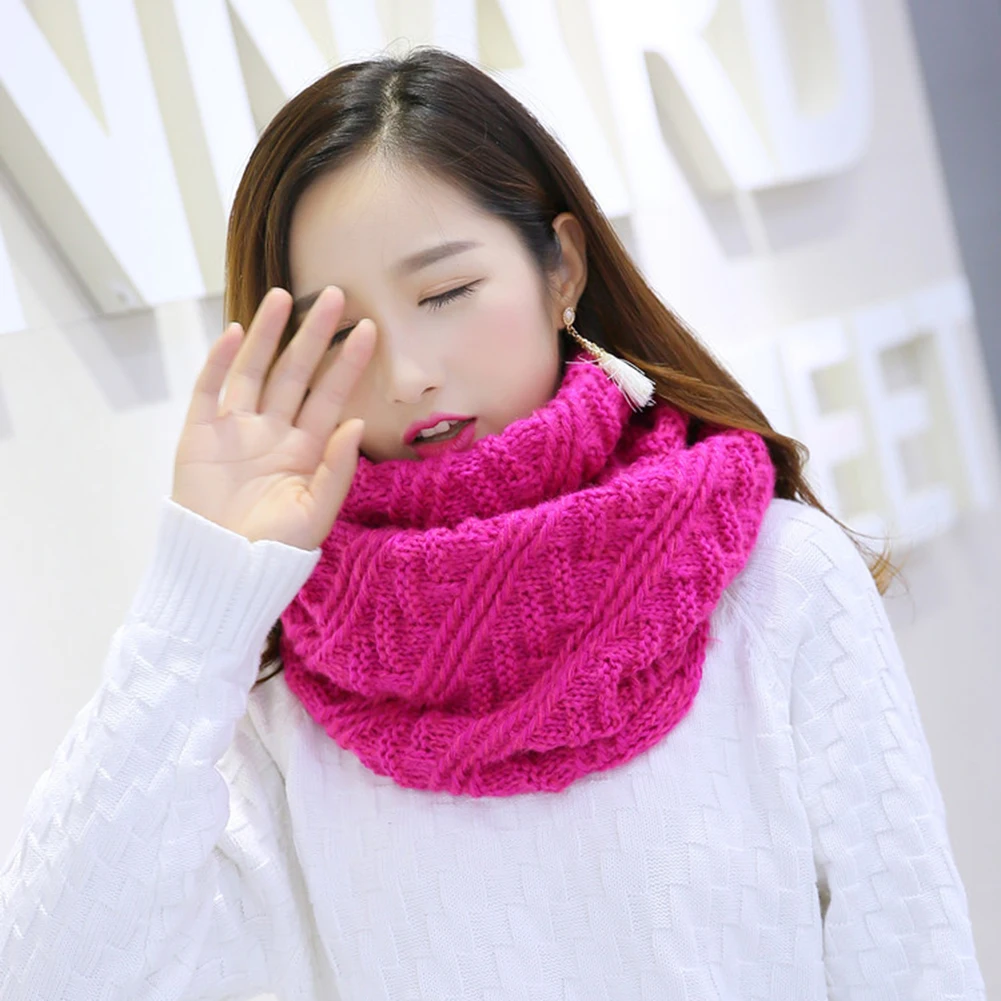 Женский зимний шарф Helisopus теплый вязаный с круглым вырезом зима 2020|Женские шарфы|