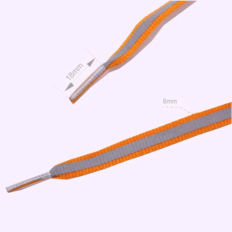 1Pair 3M Flat Reflective Shoelaces Runner Shoe laces Safety Luminous Glowing Shoelace for Unisex Sneaker Shoelaces