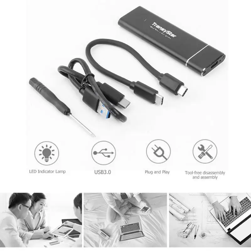 SSD USB3.1 Type C на M.2 M Key NVME для NGFF PCI портативный корпус жесткого диска внешний