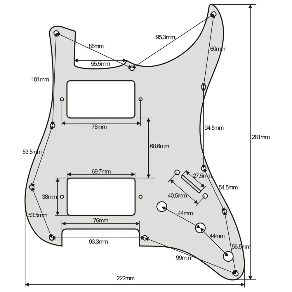 FLEOR 2шт 3Ply белый + черный ST Гитара Pickguard HH для 11 отверстий FD гитара | Спорт и