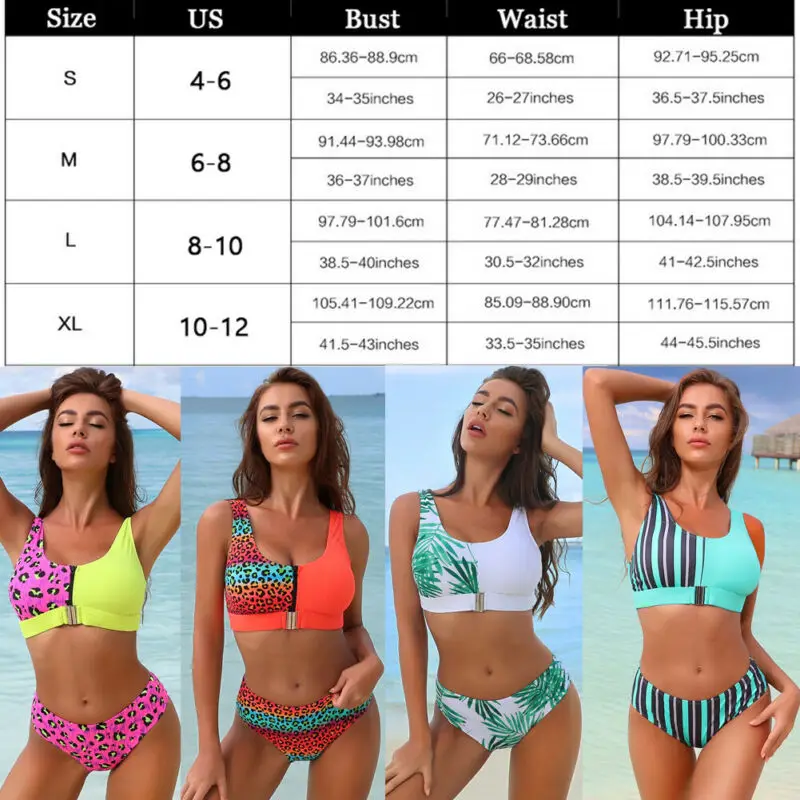 Женский комплект бикини с высокой талией пуш-ап бюстгальтер подкладкой