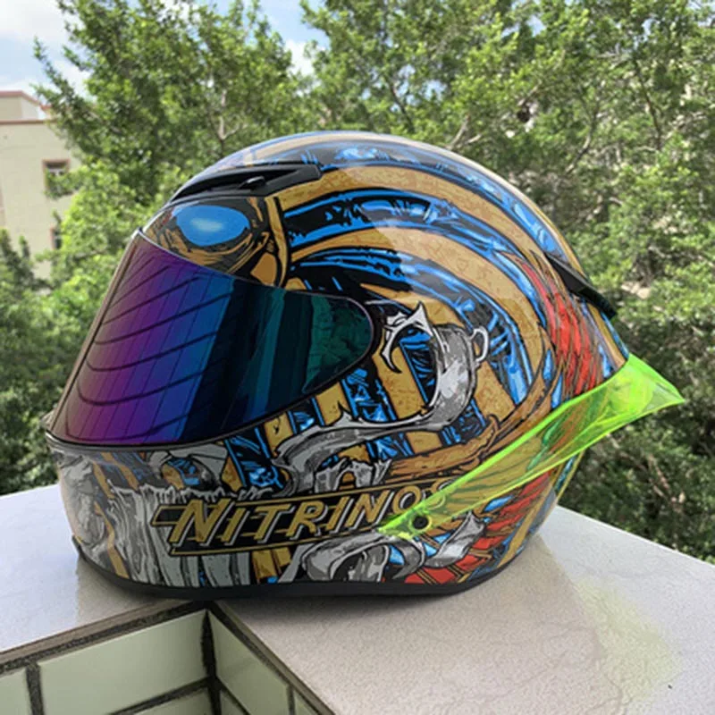 Одиночный щит мотоциклетный шлем одобренный ECE кожаный чехол из искусственной