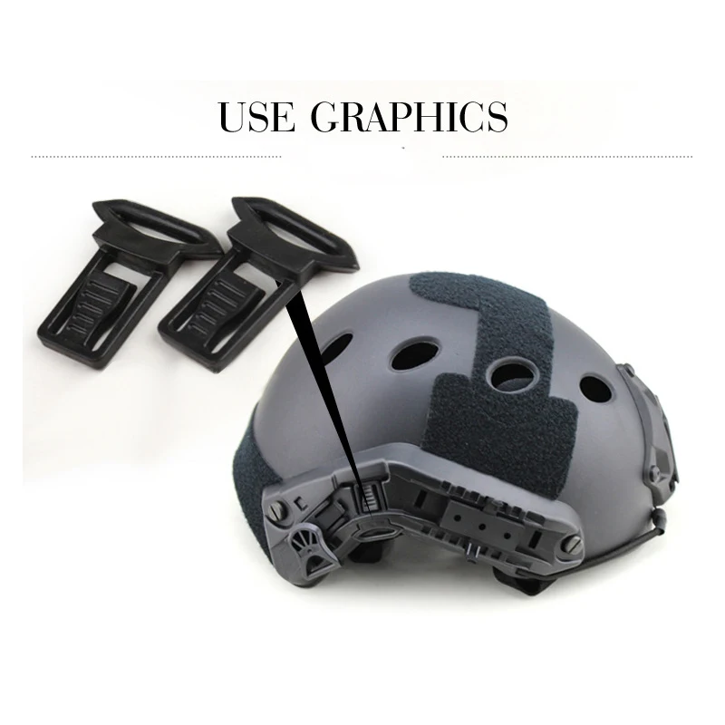 

Factory Direct Outdoor Protective Equipment Fast Helmet Accessories Abs Material Tactical Guide Rail Goggles Buckle