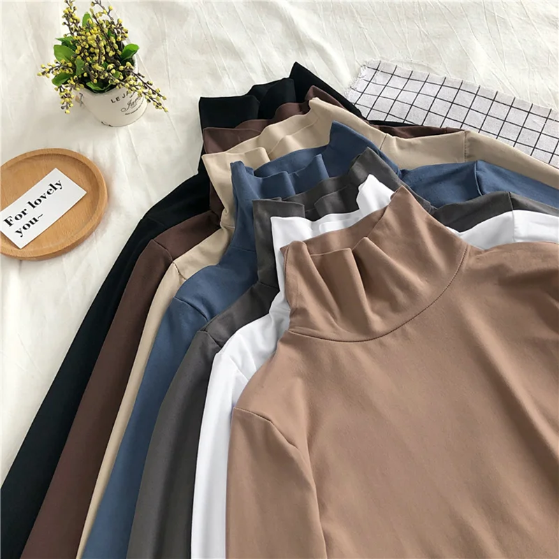 Женская Облегающая водолазка с длинным рукавом Осень-зима 2021 | одежда