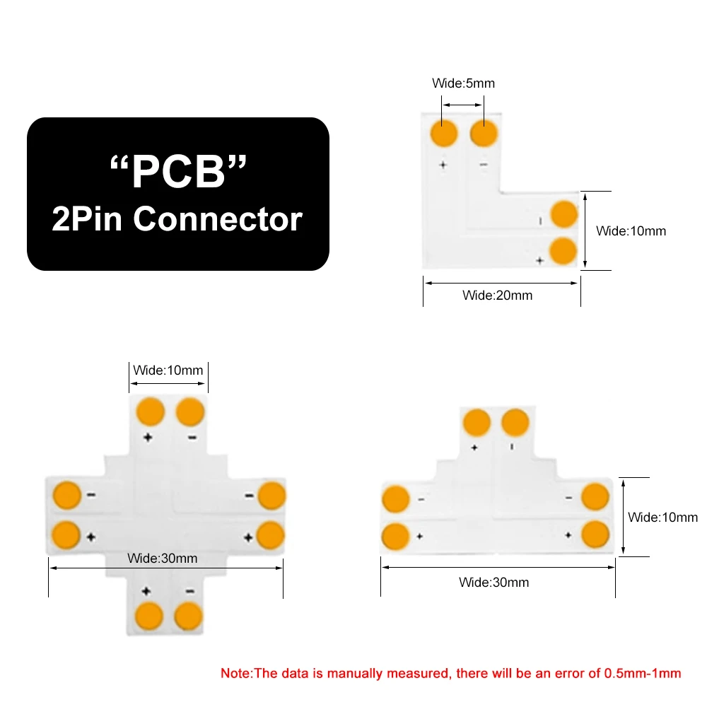 Светодиодные полосы разъем 2pin 3pin 4pin 5pin 10/12 мм Ширина L/T/X Форма пайки Защитные