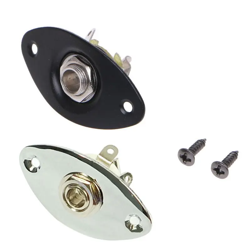 

For Electronic Guitar Guitar Accessories Output Eye Oval Jack Plate Chrome R66E
