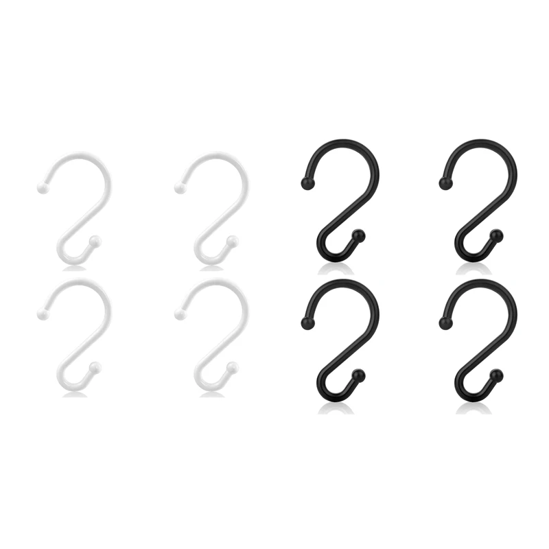 

Shower Curtain Hooks,Set Of 12 Rings,Rust Resistant S Shaped Hooks Hangers For Shower Curtains, Kitchen Utensils