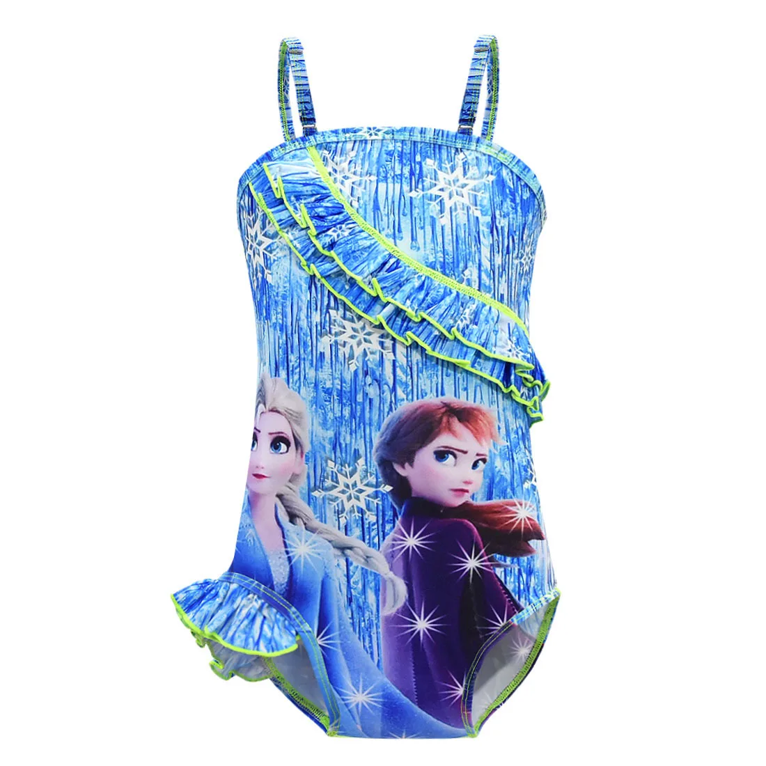 Купальный костюм с героями мультфильмов для девочек от 4 до 12 лет Цельный Детский