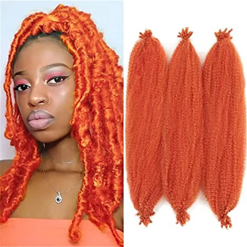 

Afro Kinky Braiding Hair Spring Afro Twist Synthetic Crochet Marly Braids Hair Extensions 30 Strands/Pack For African Women