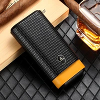 galiner cigar case luxury leather cedar wood cigar tube travel portable fit 3 cigars gadget outdoor smoking humidor case for man