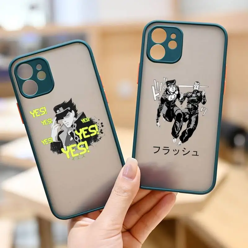 

Anime Jojos Bizarre Adventure Phone Case matte transparent For iphone 7 8 11 12 plus mini x xs xr pro max cover