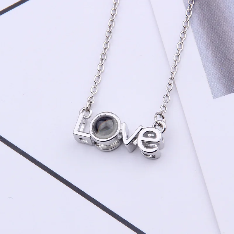 100 языков I Love You ожерелье с кристальными камнями в виде оленьих рогов оленя