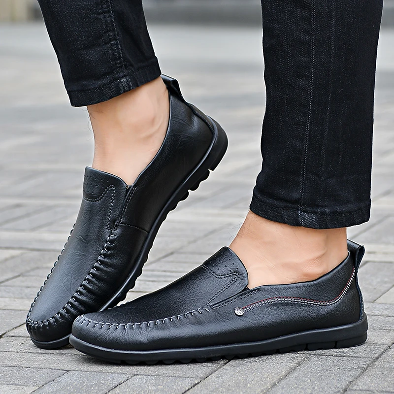 Мужская кожаная обувь Летние мужские мокасины из натуральной кожи Модные