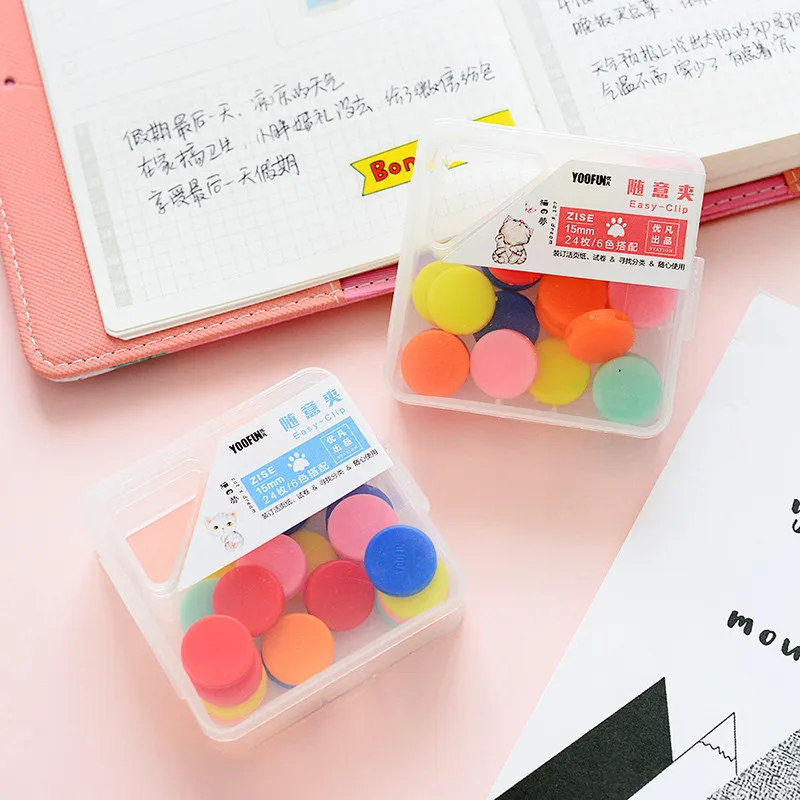 36 48 шт зажим из пластика для бумаг закладки скрепки милый цвет Связыватель фото