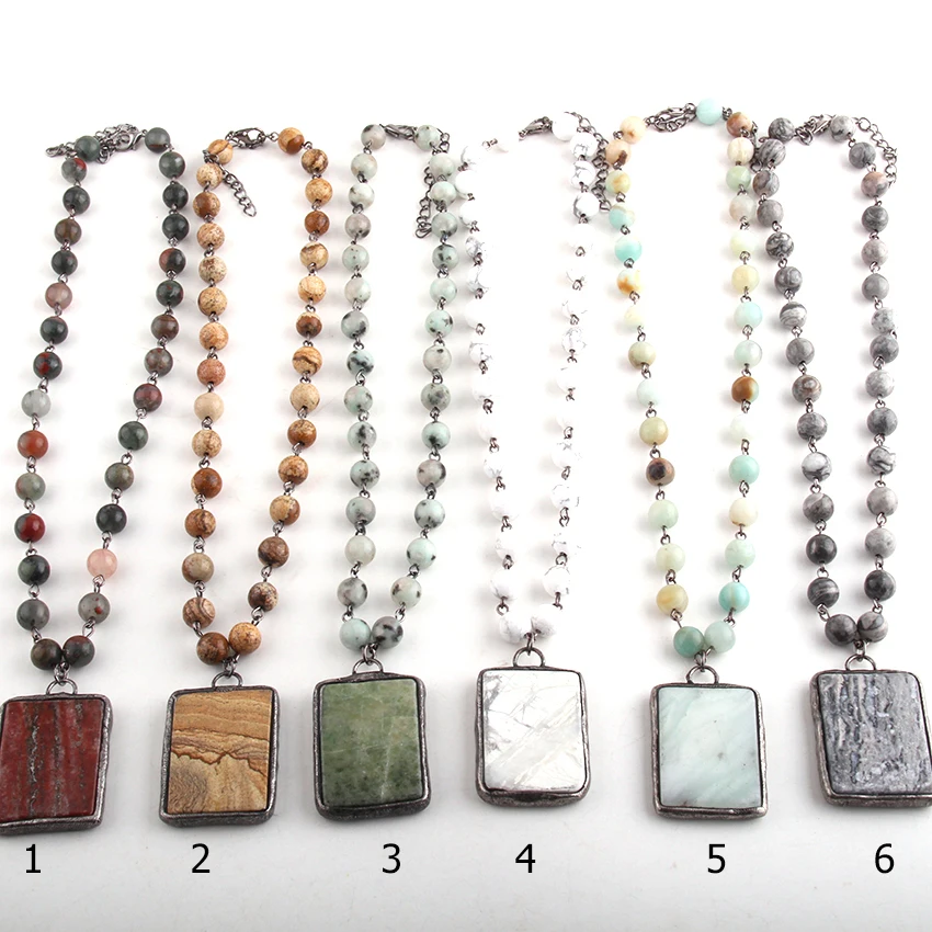 Женское Ожерелье-чокер MOODPC прямоугольное ожерелье с подвеской из натурального