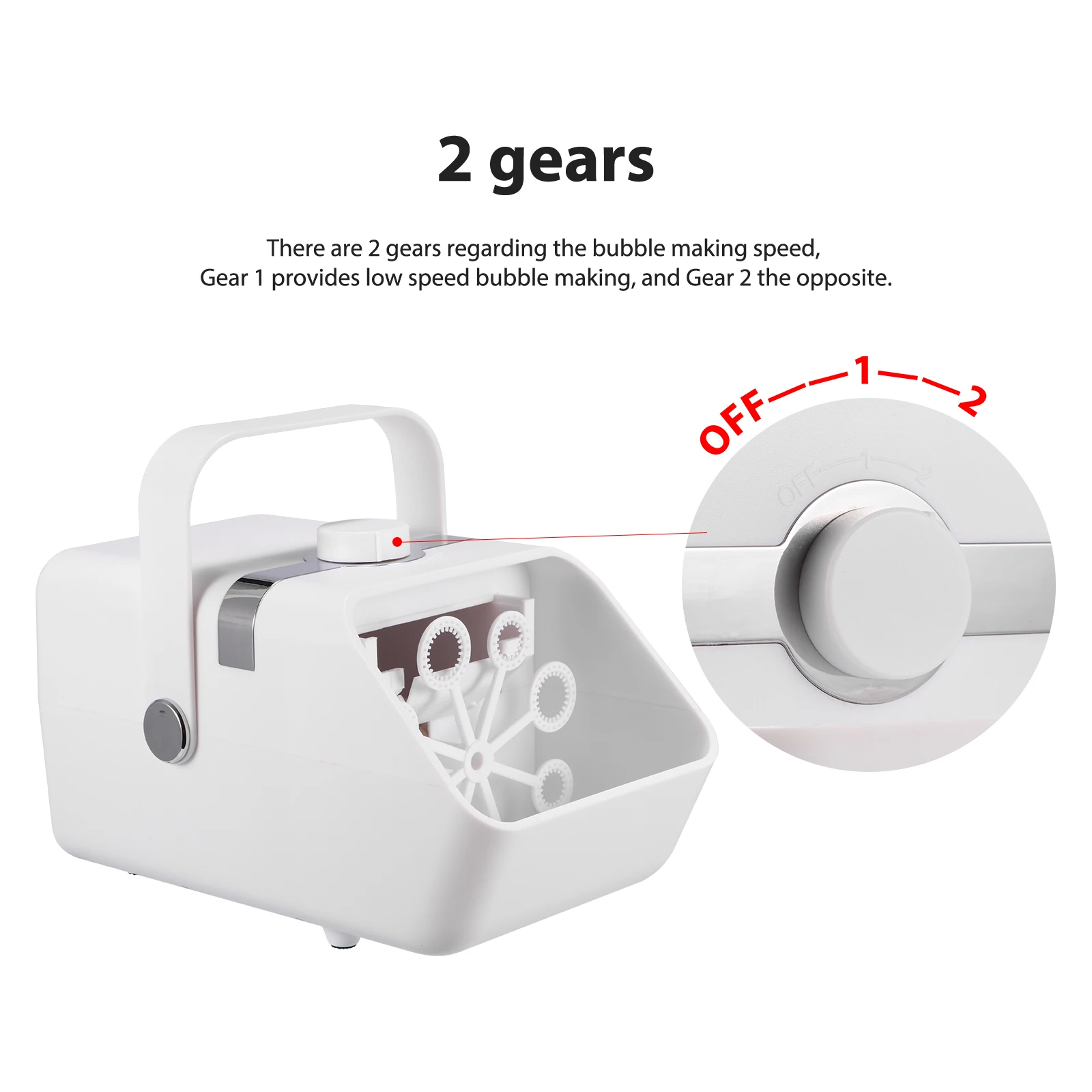 

2 Gear Bubble Maker Festive Bubble Blower Portable Bubble Machine Making Blower Maker Toy Automatic ABS Bubble Automatic Machine
