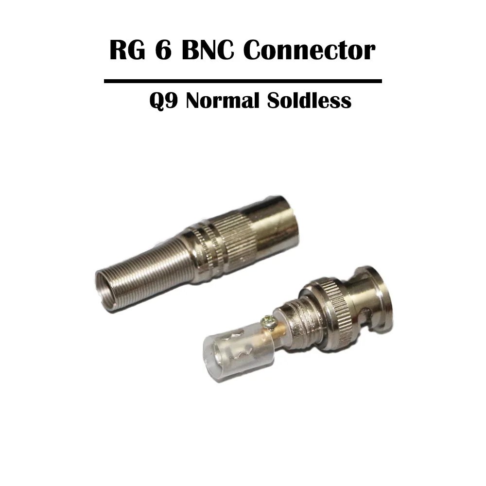 100 шт./лот RG 6 BNC разъем 75 5 штекер паяльный/паяльный CCTV кабель для камеры