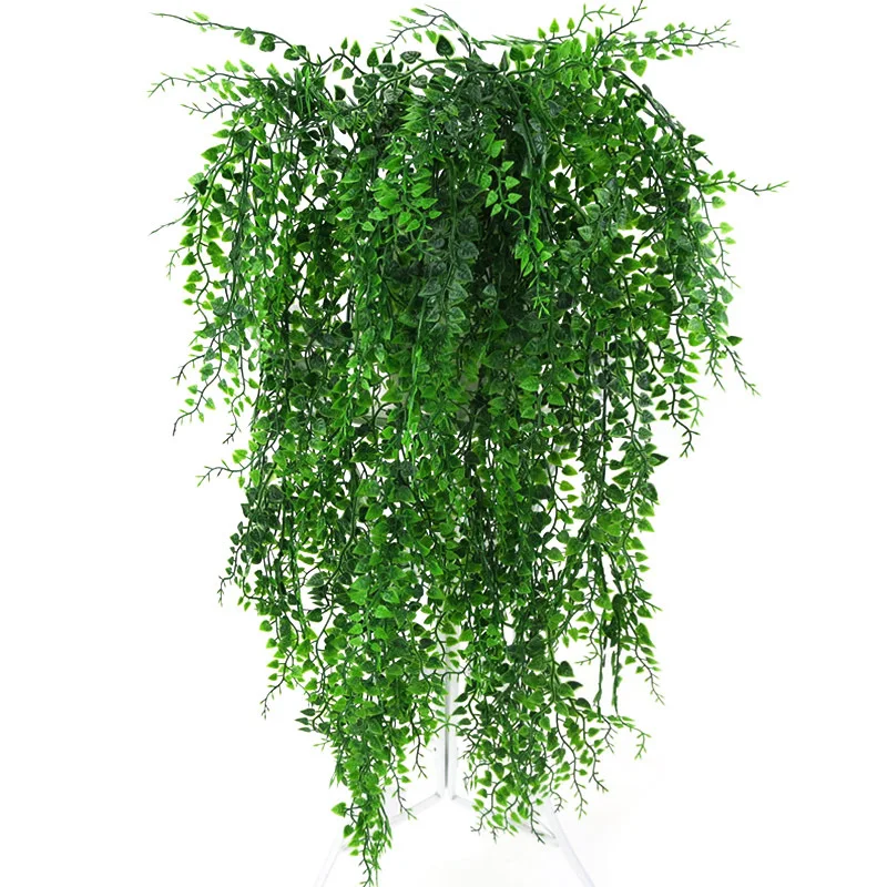 

Искусственное растение, подвесное искусственное растение, искусственные листья из ротанга, зеленые ветки, Декор для дома и свадьбы, осень