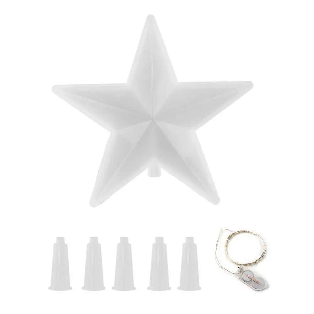 

Christmas Resin Molds Holiday Theme Casting Mould With Light Christmas Star Topper Mold Non-stick Resin Decoration Molds For