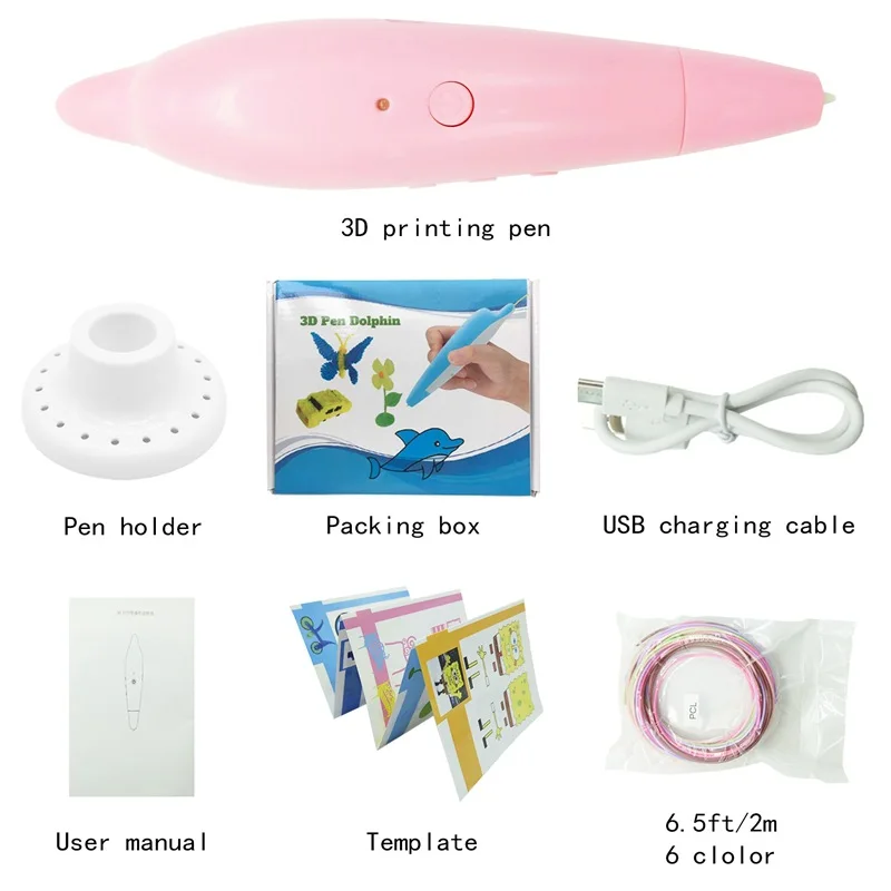 PCL Low Temperature 3D Pen Printer Kids Drawing Pens Educational Toys Cartoon Printing For Painting Design Gift | Компьютеры и офис