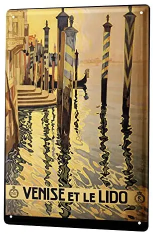 

Tin Sign Metal Plate Decorative Sign Home Decor Plaques 30 x 40 cm City Venise Italy