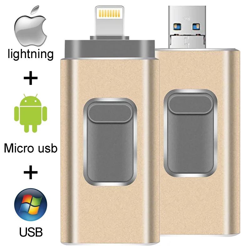 USB осветление флеш-накопитель 32 Гб USB флеш-накопитель 3 в 1 ручка-Съемная карта памяти для iPhone, iPad, iOS и ПК