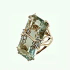 Модное винтажное кольцо с позолотой перидот, женское, мужское, свадебное кольцо с Sz6-10 цирконием, натуральное роскошное кольцо, ювелирные украшения, подарок