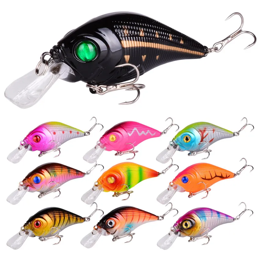 

1pcs 8cm 11g Hard VIB Lures Fishing Minnow Bait Treble Hooks Sinking Crankbait Wobblers Fishing Tackle 3D Eyes