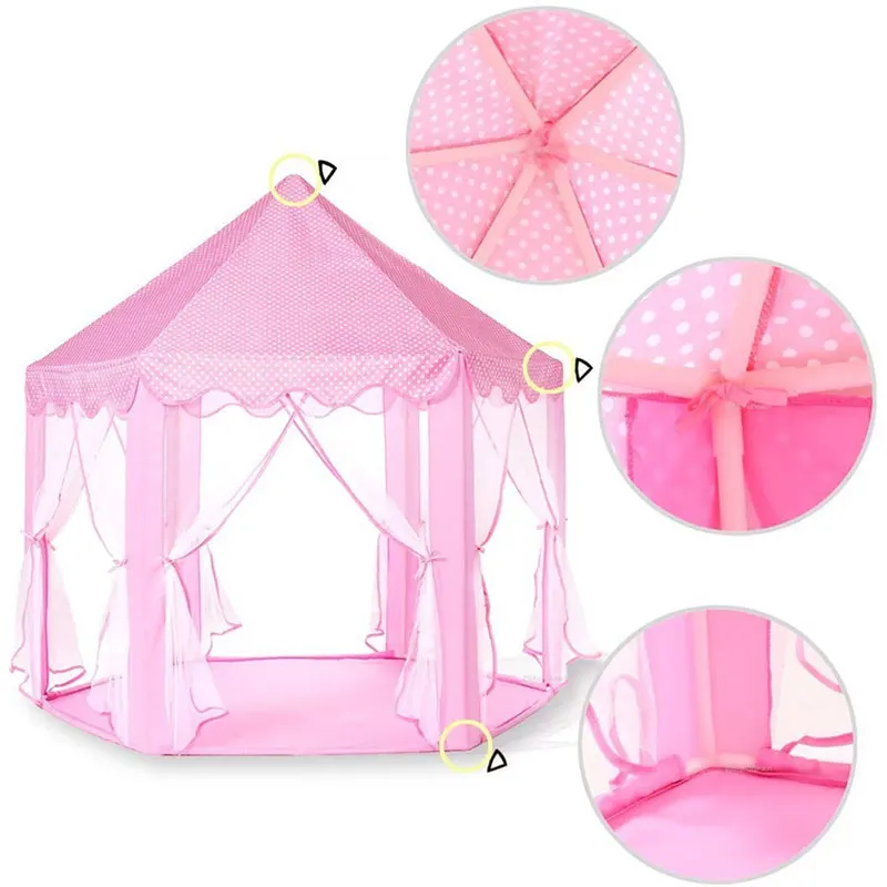 Детская палатка принцессы Типи с розовым замком портативная для мальчиков и