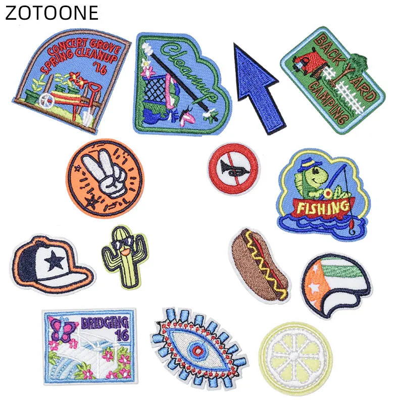 ZOTOONE значки с героями мультфильмов текстовой нашивкой для переноса утюгом детей