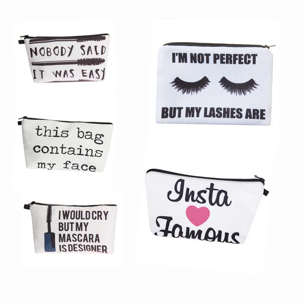 Косметичка женская с буквенным принтом саквояж для Хранения Туалетных