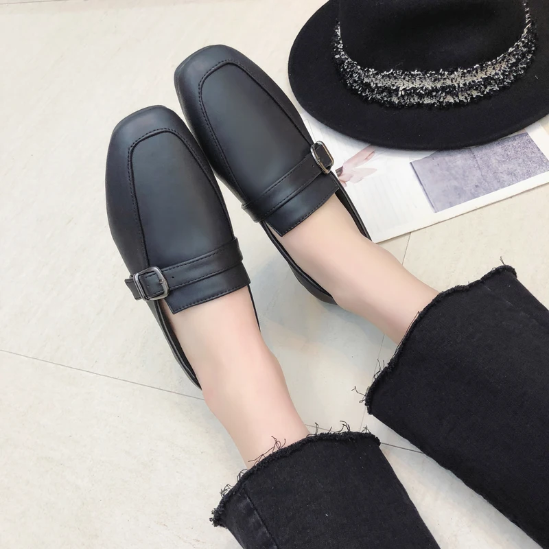 

Women's Leather Shoes Artificial Leather Fashion Classic Single Shoes Comfortable Wild Retro High Quality Casual Shoes W35-05