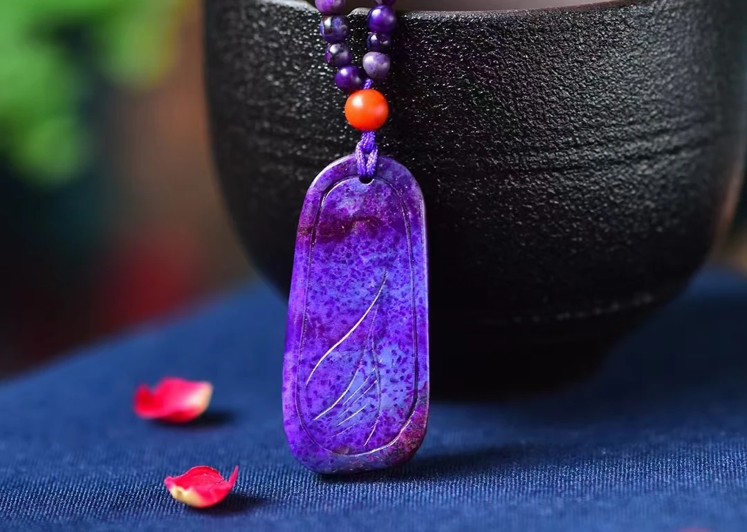 

Genuine Natural Purple Sugilite South Africa Pendant 30*14*7.5mm Flower Women Men Reiki Stone Fashion Necklace AAAAA