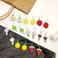 summer small fresh fruit ice cream earrings fun cute girl versatile earrings earrings women jewelry accessories pendant