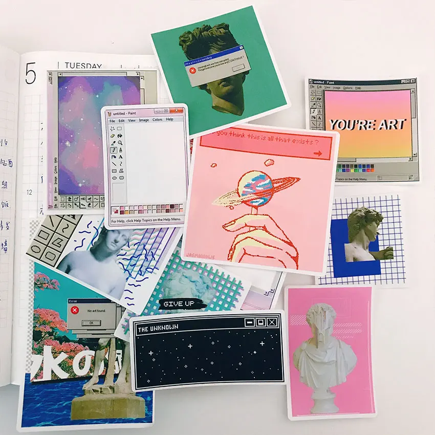 12 шт./компл. винтажный компьютерный дизайн стикер набор для скрапбукинга альбом