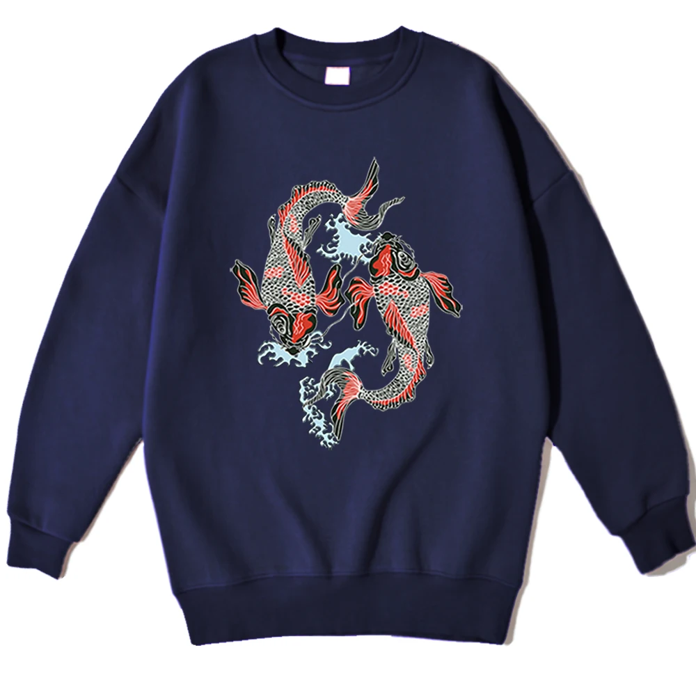 

Cartoon Carp Funny Print 2020 Clothes Men Fashion Fleece Sweatshirt Cartoons Print Clothing Harajuku Loose Clothes Autumn Mens