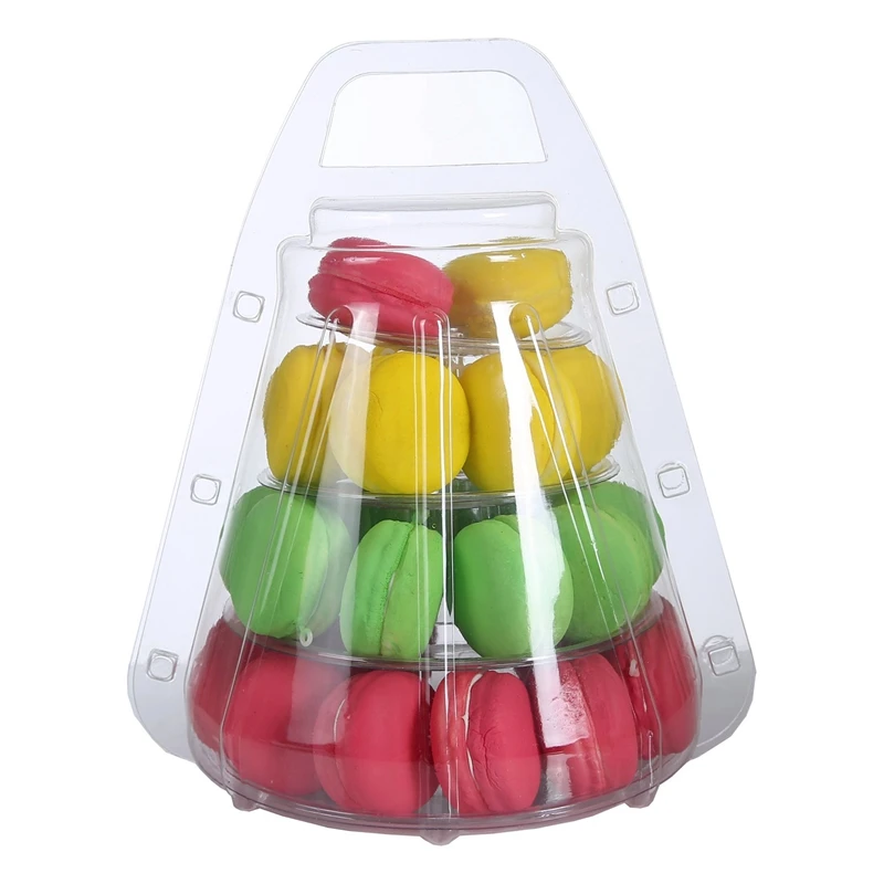 4 яруса круглый Macaron башня стенд Macaroons Стеллаж Держатель детские Душ инструменты