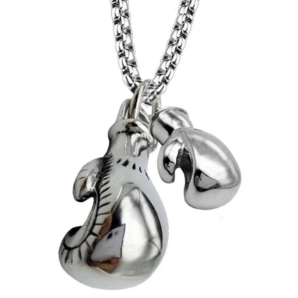 Men Gym Pendant Necklace Stainless Steel Chain Boxing Glove Male Hip Hop Biker Sport Fitness Jewelry | Украшения и аксессуары