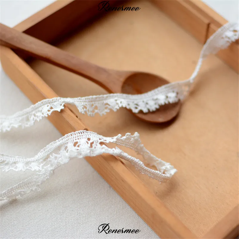 Эластичная хлопковая кружевная лента цвета слоновой кости для самостоятельной