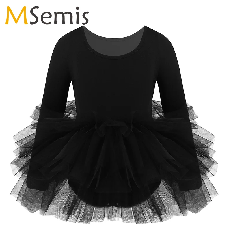 Детские юбка пачка для девочек балетное платье одежда с длинным рукавом