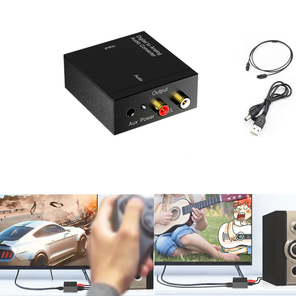 Оптический цифровой стерео аудио SPDIF Toslink коаксиальный сигнал в аналоговый