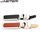 JASTER пользовательская Компания Логотип скорость USB 2,0 кожаная вспышка 4 ГБ 8 ГБ 16 ГБ 32 ГБ 64 Гб металлический Флешка 2,0 интерфейс флэш-память устройство