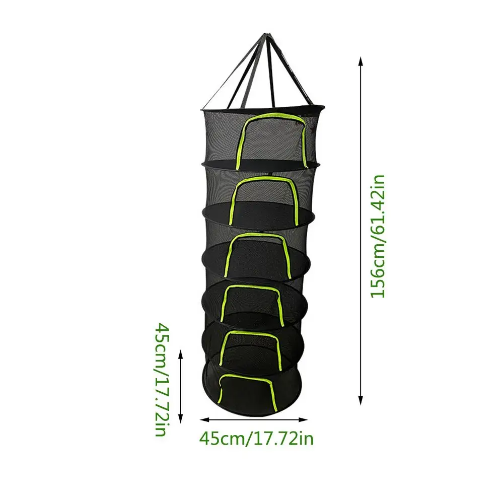 

45cm Drying Net For Herbs Hanging Basket Foldable 6-layer Herbal Vegetable And Fruit Drying NetMesh For Flowers Buds Plants