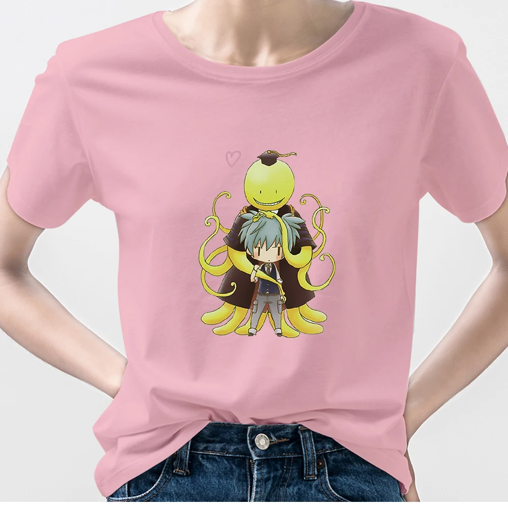 

Assassination Classroom Manga T-shirt Women Japanese Harajuku Short Sleeve T Shirts Popualr Anime Ropa Aesthetic Pink Clothing