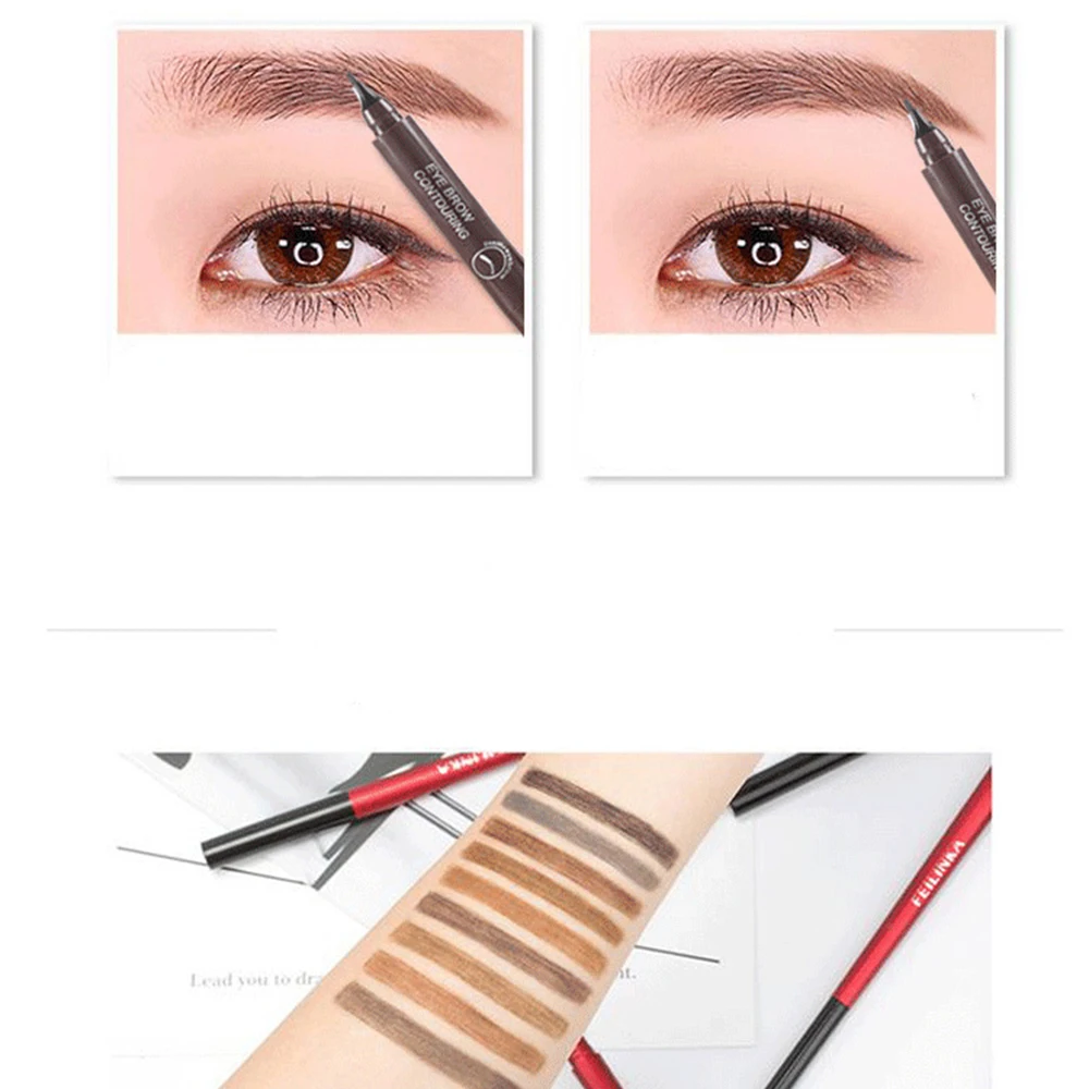 Натуральная четырехкулачковая водостойкая карандаш для бровей жидкая подводка