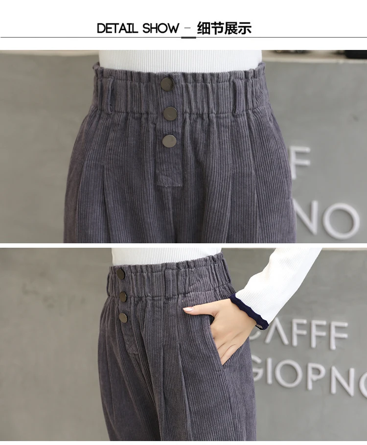 Women Corduroy Pants Vintage Casual Warm Woman Corduroy Trousers Loose Harem Pant S-5XLPlus Size Autumn Winter New Fashion