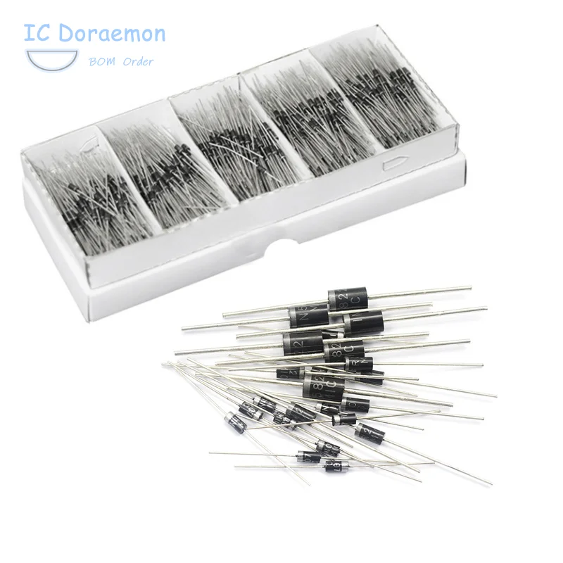 20 шт SR160 SR240 SR360 SR560 SR2100 SR2200 SR3100 SR3200 SR5100 SR5200 диоды Шоттки, изменения фаз газораспределения DO-41 1A 2A 3A 5A с алюминиевой крышкой, 50В 60В 100V 200V Новый