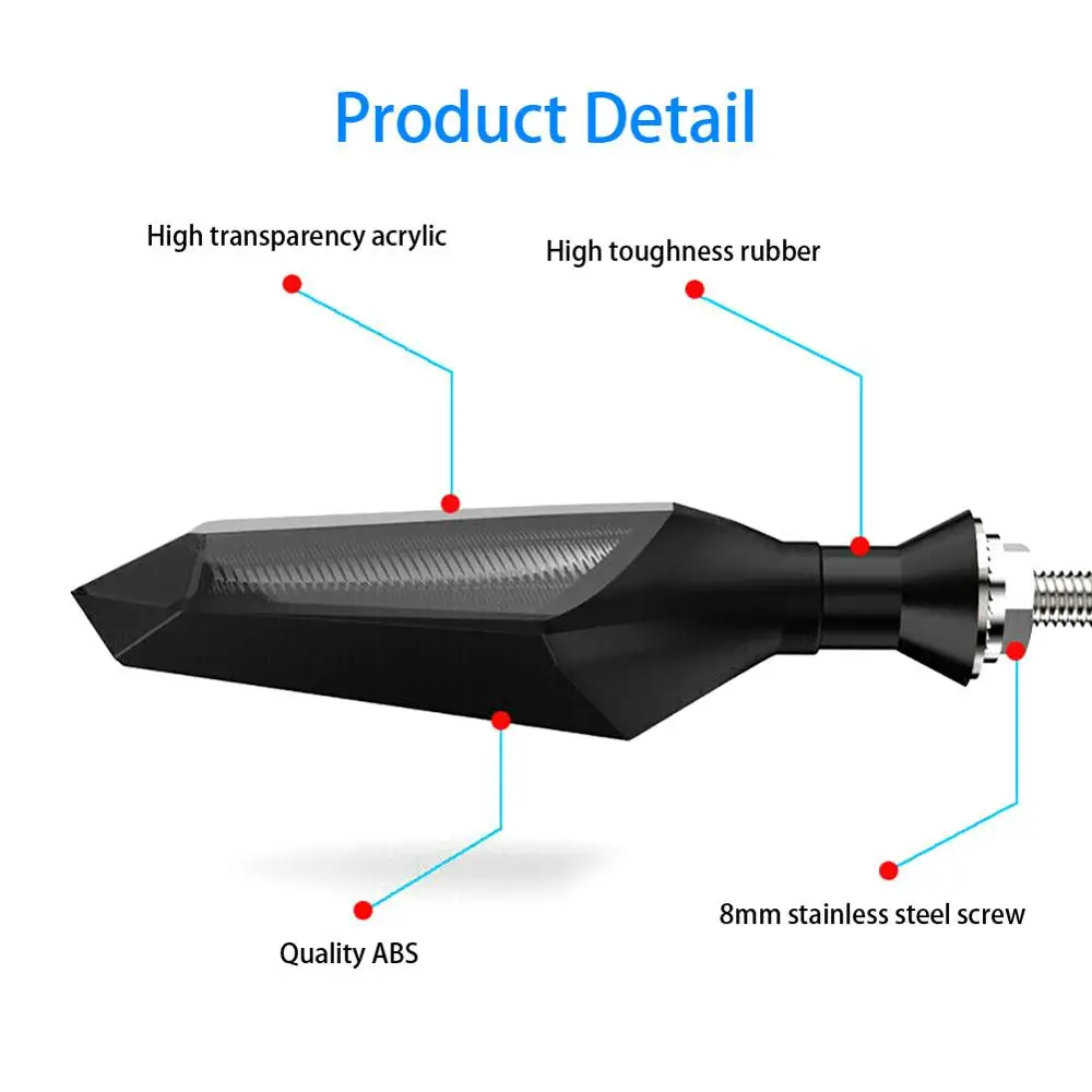 2 шт. 8 мм мотоцикл светодиодный Поворотная сигнальная лампа последовательное