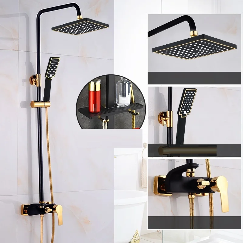 Douchette Banheiro Choveiro Columna Panel Conjunto De Painel Preto Duschset Chuveiro Eletrico Douche Ducha Bathroom Shower | Обустройство